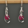 Spiral - Ohrringe Polarisperle pink 925er Silber Ohrhänger lang