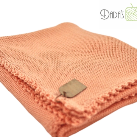 Babydecke gestrickt in Farbe orange