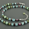 Edelsteinkette bunt Onyx Granat Aventurin Turmalin Granat Apatit