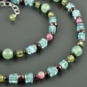 Edelsteinkette bunt Onyx Granat Aventurin Turmalin Granat Apatit