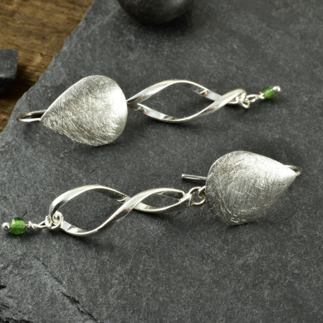 Ohrringe 925er Silber Turmalin grün Geschenk Hochzeit