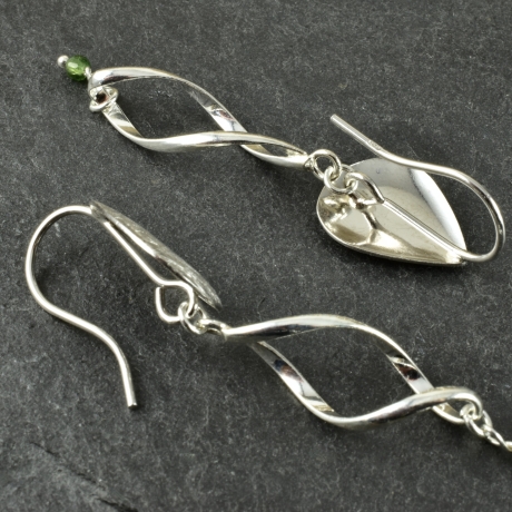 Ohrringe 925er Silber Turmalin grün Geschenk Hochzeit