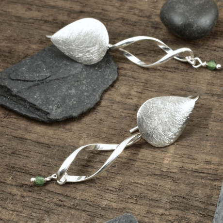 Ohrringe 925er Silber Turmalin grün Geschenk Hochzeit