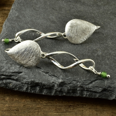 Ohrringe 925er Silber Turmalin grün Geschenk Hochzeit