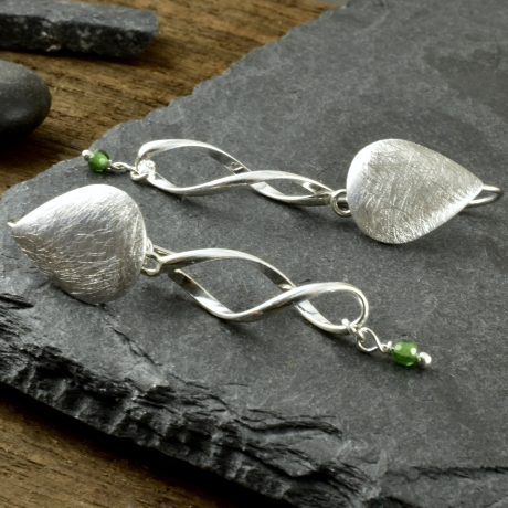 Ohrringe 925er Silber Turmalin grün Geschenk Hochzeit
