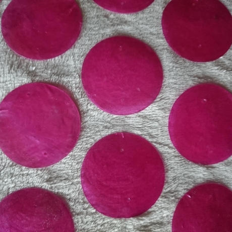 20 Capizmuscheln pink rosa 5 cm Perlmuttscheiben Windspiel