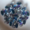 30 St. große Glasperlen Mix 16 - 17 mm AB Farbe blau