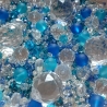 Glasperlen Mix Suncatcher Regenbogenkristall blau weiß petrol