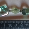 30 St. große Glasperlen Mix 15 - 18 mm AB Farbe grün Loch 1 mm