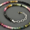 Edle Turmalinkette bunt multicolor facettierte Würfel vergoldet