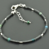 Zartes Armband Hämatit Chrysokoll 925er Silber Geschenk minimal