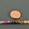 Edle Turmalinkette bunt multicolor facettierte Würfel vergoldet