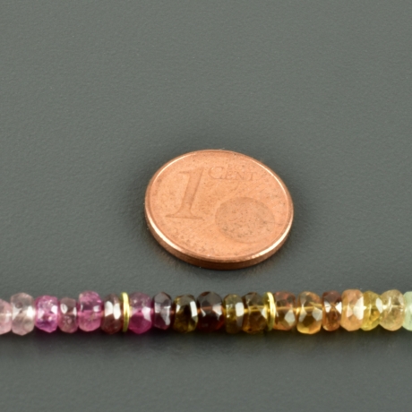 Turmalinarmband bunt verg. 925er Silber natürliche Steine zart