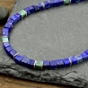Lapislazuli-Türkis-Kette vergoldetes Silber eckig Edelsteine
