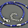 Minimalistische Lapislazuli-Würfel-Kette 925er Silber zart