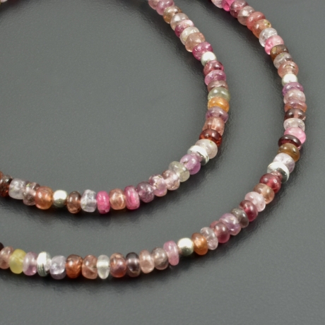 Kette Spinell multicolor bunt 925er Silber zart rosa Edelsteine