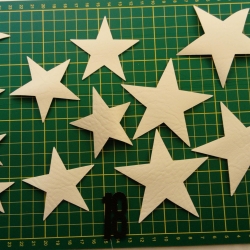 12 x Kunstleder Sterne Weiss Flicken Set Basteln Patch Reparatur