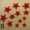 12 x Kunstleder Sterne Rot  Flicken Set Basteln Patch Reparatur