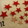 12 x Kunstleder Sterne Rot  Flicken Set Basteln Patch Reparatur