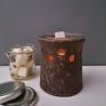 Duftlampe / Windlicht 10,5 cm braun grau shabby Keramik Look