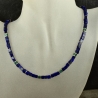 Lapislazuli-Türkis-Kette vergoldetes Silber eckig Edelsteine