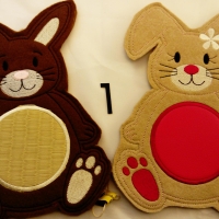 MugRug Hasen Paar Set Untersetzer Geschenk  Deko 26 x 18 cm