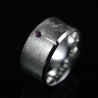 Ring Concave Rubin Silber