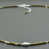 Hämatit-Kette 925er Silber minimalistisch Rechtecke bronze zart