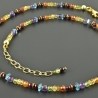 Regenbogen - Edelsteinkette, vergoldete zarte Halskette, Boho