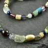 Bunte Edelsteinkette verg. 925er Silber zarte Halskette Geschenk 