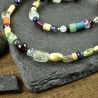 Bunte Edelsteinkette verg. 925er Silber zarte Halskette Geschenk 
