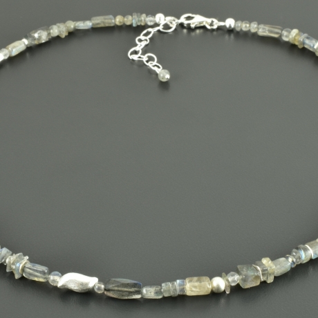 Labradoritkette wird zart 925er Silber Geschenk Hochzeit