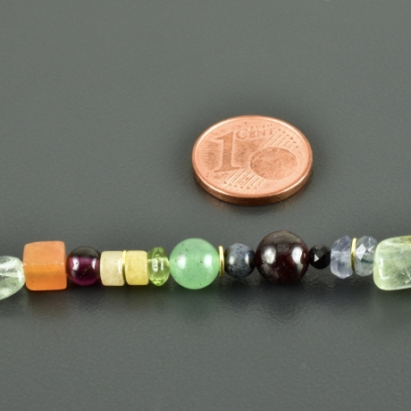 Bunte Edelsteinkette verg. 925er Silber zarte Halskette Geschenk 