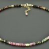 Turmalincollier Kette vergoldet 925er Silber bunt facettiert