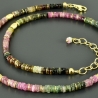Turmalincollier Kette vergoldet 925er Silber bunt facettiert