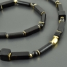 Onyx-Kette, wild vergoldetes 925er Silber Geschenk schwarz
