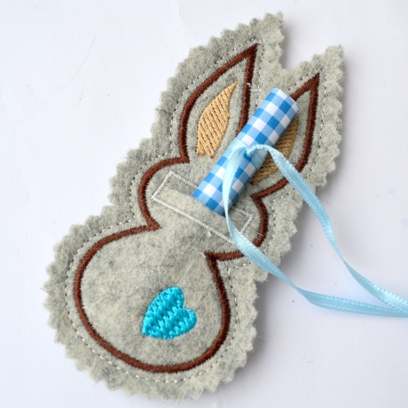 ITH Stickdatei kleiner Hase für Wünsche und Geldgeschenke