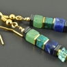 Armband Armkettchen Edelsteine Würfel blau grün vergoldet