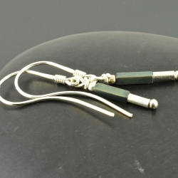 Ohrhänger Hämatit 925er Silber, zart, minimalistisch, Ohrringe