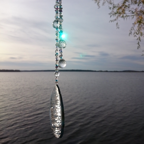 Suncatcher / Mobile Glas Fluorit Regenbogenkristall 44 cm