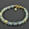 Aquamarinarmband vergoldetes 925er Silber viereckig hellblau zart