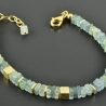 Aquamarinarmband vergoldetes 925er Silber viereckig hellblau zart