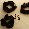 1Haargummi dunkel Scrunchie bunt Haarscrunchie aus Stoff verziert