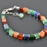 Buntes Armband Würfel Aventurin Karneol Dumortierit Regenbogen