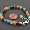 Buntes Armband Würfel Aventurin Karneol Dumortierit Regenbogen