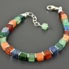 Buntes Armband Würfel Aventurin Karneol Dumortierit Regenbogen