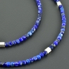 Edelsteinkette Lapislazuli 925er Silber dunkelblau Würfel zart