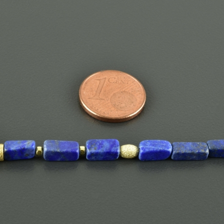Lapislazulikette vergoldetes Silber dunkelblau Geschenk eckig