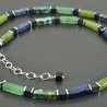 Kette Rechtecke Würfel Aventurin Dumortierit Jade Türkis Onyx