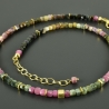 Zarte Turmalinkette bunt multicolor facettierte Würfel vergoldet